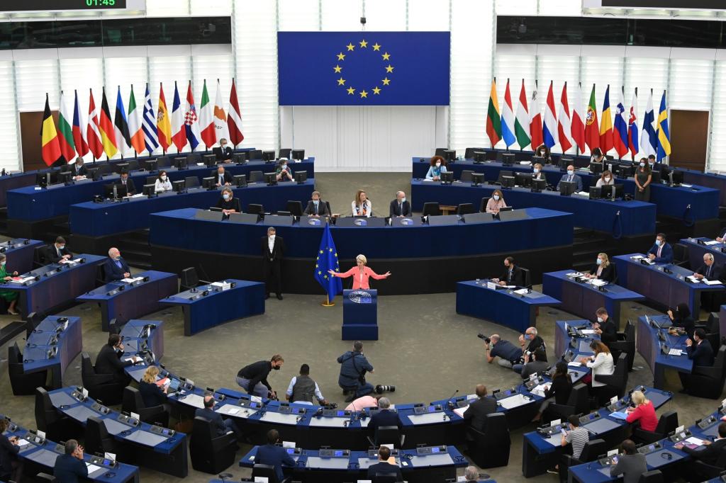 Stav EU: Projev Ursuly von der Leyenové z roku 2021. Zdroje: EK – Audiovizuální služba